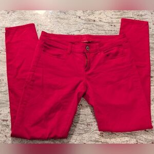 American Eagle Outfitters Bold Red Jeggings Size 6 Low Waist Holiday w/ Boots